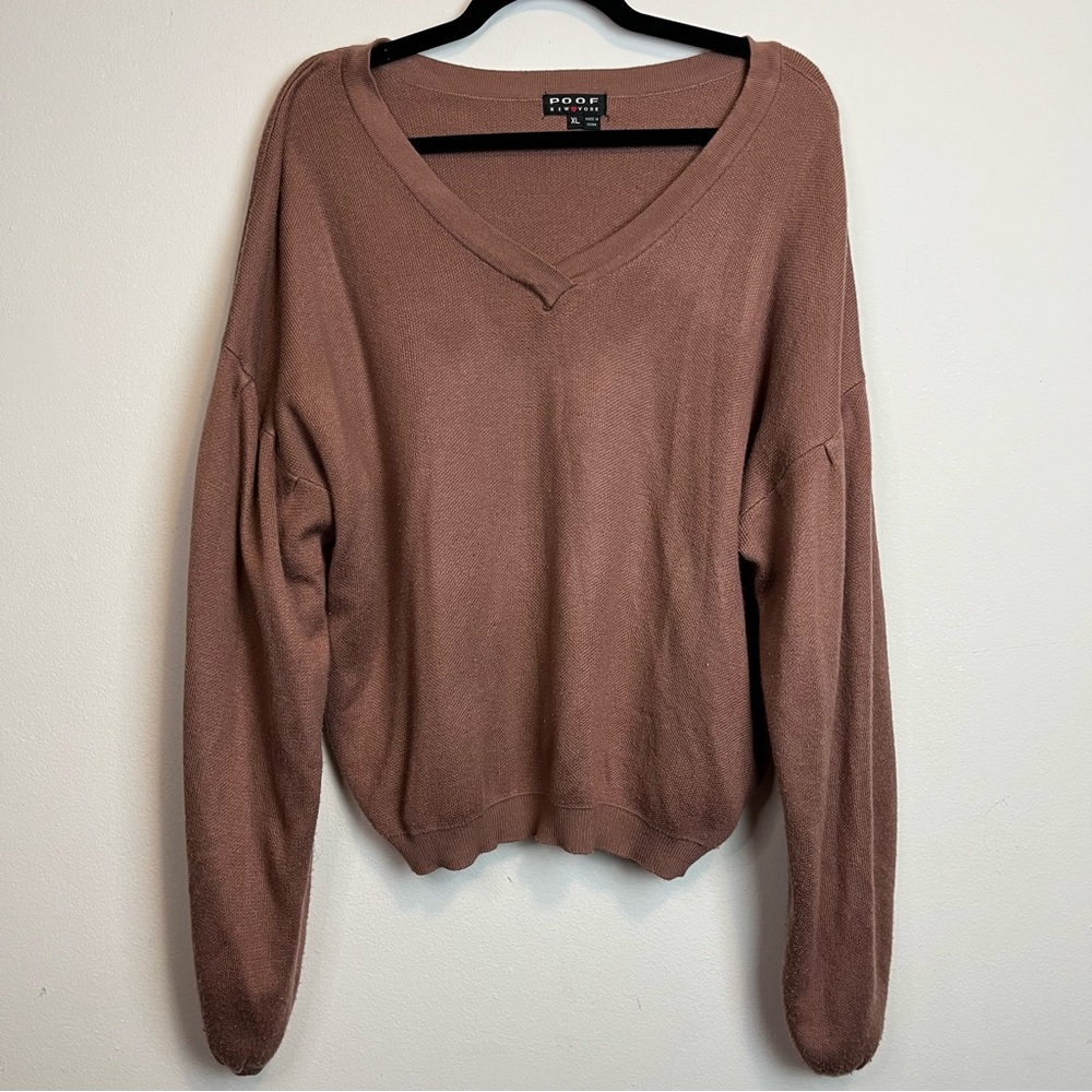 POOF Mauve Balloon Sleeve Long Sleeve Sweater Size XL Women - Picture 2 of 8